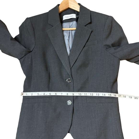 Calvin Klein Women's Grey 2 Piece Skirt Suit with‎ Two Button Blazer Size: 8 - Picture 8 of 15
